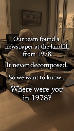 Our team found a newspaper in the landfill dating all the way back to May 1978... and it still hadn't decomposed! So, we have to ask: Where were you in 1978? This find is a reminder that even decomposable material like paper can last decades in a landfill. Please help us save space and resources—always recycle your paper! #sustainability #recycle #gogreen #zerowaste #ecofriendly #savetheplanet #climateaction #greenliving #sustainablefuture #ecowarrior #Utahsustainability #Utahrecycling #DavisCou