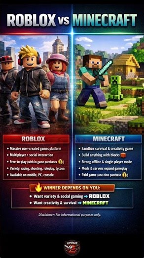 Roblox vs Minecraft 😳 Which Game is BETTER in 2026?
