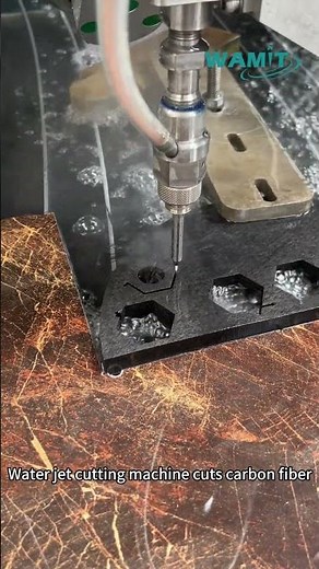 WAMIT Water jet cutting machine cuts carbon fiber