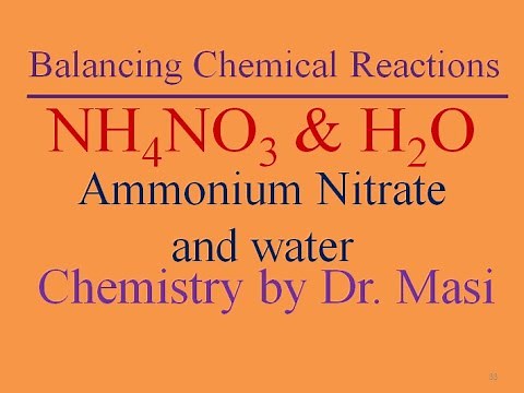 How to Balance Reaction of Ammonium Nitrate and Water?