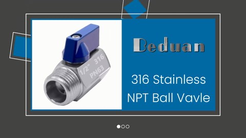 Beduan 1/2" Mini Ball Valve, Stainless Steel Female x Male NPT Thread Shut-Off Valve, Pack of 2