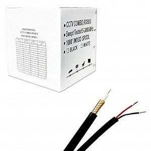 1000 ft. Siamese RG59 Coaxial CCTV Combo Cable Black - 20AWG RG59 + 18/2 18AWG Power