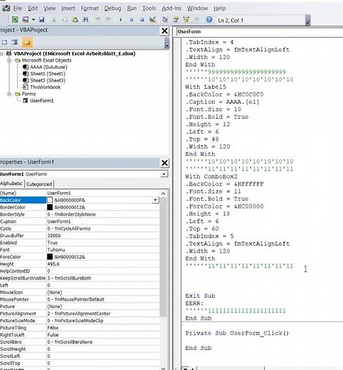 Insert and format the command button “CommandButton1” Excel VBA