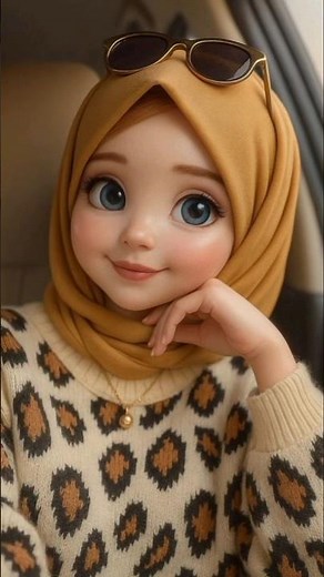 3D Muslim Girl | Hijab Cartoon | Islamic Short #shorts