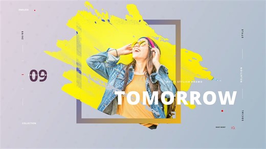 After Effects预设 14场景时尚动画油漆笔刷展示幻灯片效果 Fashion Brushes Slideshow