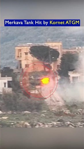 Israeli Merkava Mk.4 Hit in the Rear by Kornet Anti-Tank Missile!!