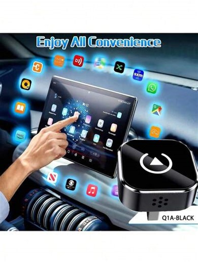 Battery-Free Wireless CarPlay Android Auto Adapter - Fast Auto-Connect USB/USB-C Dongle Compatible With IPhone Android | No Delay High-Quality Audio Car Accessory | SHEIN