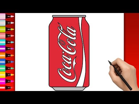 HOW TO DRAW COCA COLA CAN - Easy Step by Step