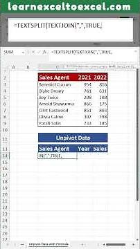 Excel Pro Trick: Unpivot data in Excel using Formulas with TOCOL Function - No Power Query Method