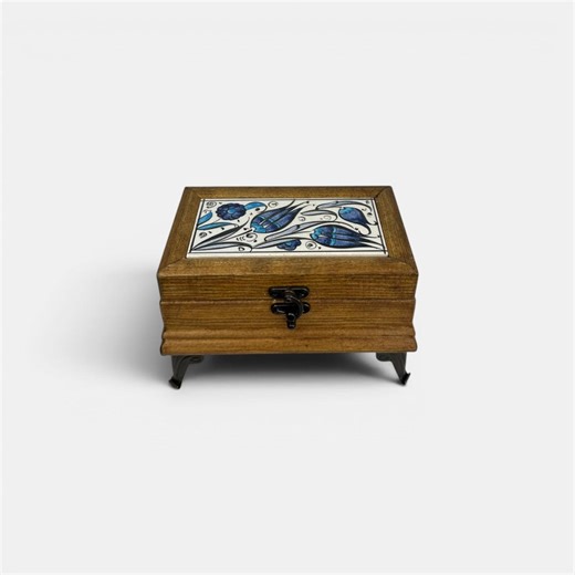 Handmade Ceramic Jewelry Box Wooden Keepsake Box Hand Painted Iznik Tile Lid - Etsy