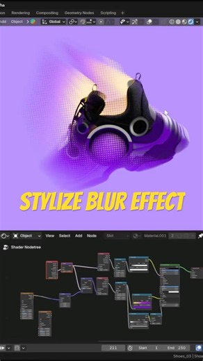 Stylize Blur Effect using Raycast Shader Node. (Eevee & Cycles) #blender #eevee #cycles