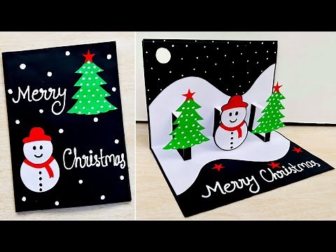 DIY Christmas pop-up card // Christmas greeting card making easy // Merry Christmas card