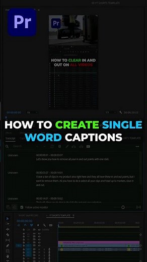 How to create SINGLE WORD Captions 👍 #premierepro #tutorial #kylerholland
