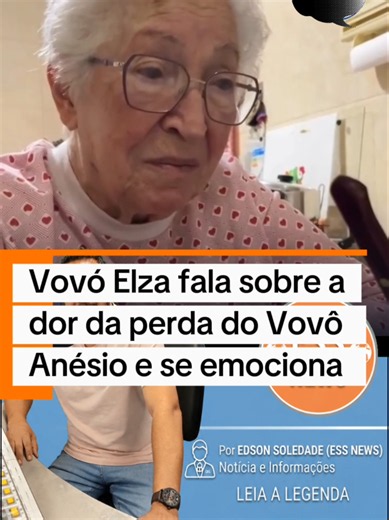 💔 Um momento que tocou milhares de pessoas. Vovó Elza não conseguiu segurar a emoção ao falar da saudade de Vovô Enésio, companheiro de uma vida inteira. Após quase 70 anos de casamento, ela contou que ainda sente a presença dele em cada canto da casa e que a ausência deixou um vazio difícil de explicar. Durante a conversa com o neto Caio, relembrou momentos simples do dia a dia que hoje se transformaram em lembranças preciosas. Entre lágrimas, pediu orações para toda a família e mostrou que a 