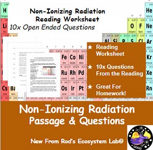 Non-Ionizing Radiation Reading Worksheet **Editable**