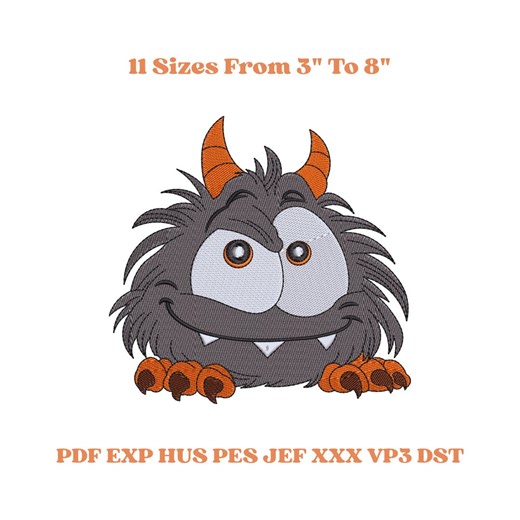 Monster Machine Embroidery Design, Cartoon Halloween Monster File – 11 Sizes - Etsy