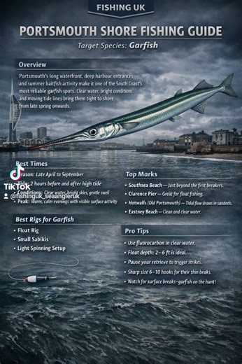 Guide to fishing for Garfish at Portsmouth. #fishing #seaangling #garfishing #seafishing