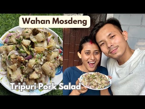 Wahan Mosdeng : Tripura Pork Salad 🐷| Tasty Pork Snack Recipe | Sumi&Suvi☁️