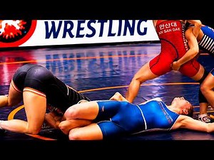 Girls Wrestling - Strong and Aggressive Pins for the Victory