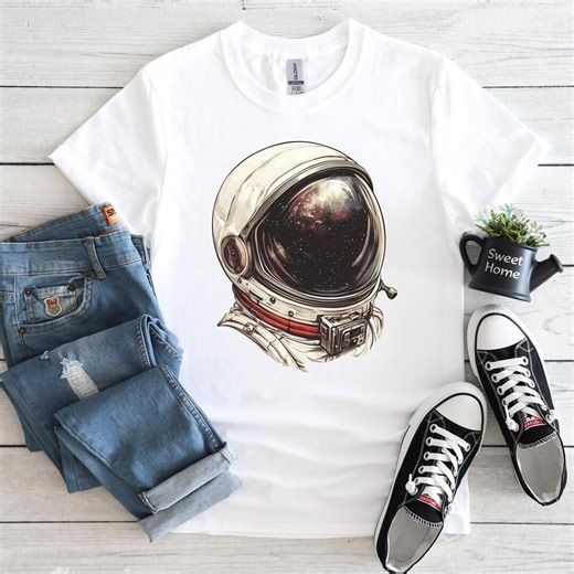 Astronaut Helmet Vintage T Shirt, Science Shirt, Solar System Wear, Space Shirt, Galaxy Art, Unisex Short Sleave T Shirt - Etsy