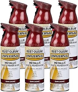 Rust-Oleum 331200-6PK Universal All Surface Metallic Spray Paint, 11 oz, Dark Cherry, 6 Pack