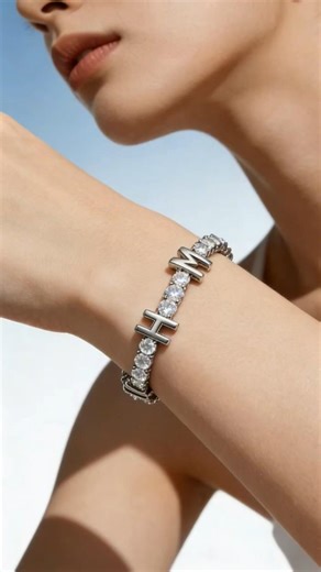 Custom tennis chain bracelet with initials