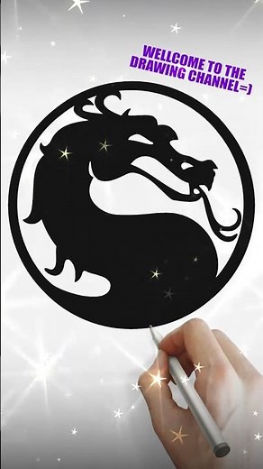 How to Draw Epic Mortal Kombat Dragon Logo #shorts