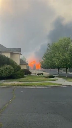 Damage from Old Trails Fire in a Spokane neighborhood