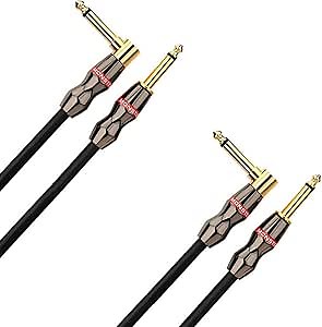 Monster Keyboard - 21 Instrument Cable – Angled to Straight Pair ¼” plugs