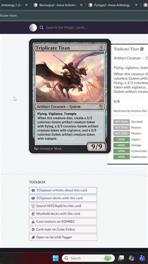 Key Arena Anthologies Cards in Brawl | Triplicant Titan | #mtgbrawl #commander