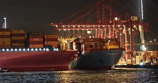 ONE and Maersk container ships collide in Hong Kong port