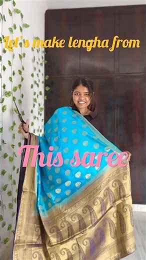 Lengha from saree ✂️🧵# #outfitfromscratch #lengha #saree #sewingtutorial