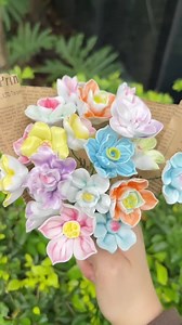 Handmade Ceramic Flower Bouquet With Stems,forever Flowers,realistic Clay Floral Decor for Gifts, Weddings,mother's Day,memorial,home&garden - Etsy
