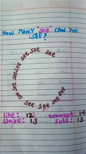 How many ' seee ' can you see #fun #art #love #ytshorts #writing #like #shorts