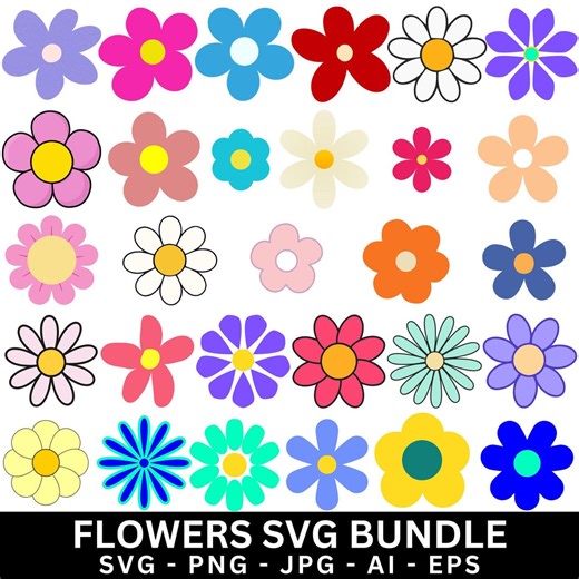 Flower SVG Mega Bundle, Floral Designs, Vector Cut Files (digital Download - Etsy