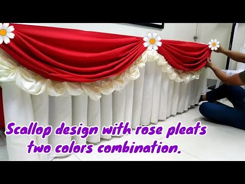 Table skirting tutorial Scallop design with two colors combination.