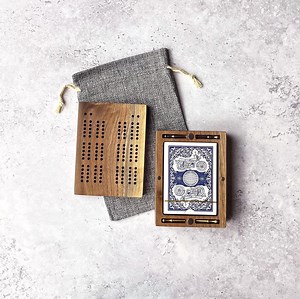 Customizable Travel Cribbage Board With Card and Metal Peg Storage - Lightweight Walnut Game - Etsy