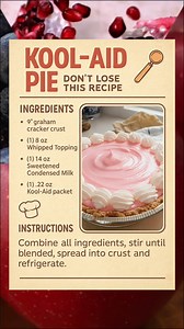 🍓🍒 Refreshing, creamy, and oh-so-easy! This Kool-Aid Pie is the perfect no-bake dessert that will wow your family & friends. Whip it up in minutes and enjoy a sweet slice of nostalgia! 🥧✨ #KoolAidPie #NoBakeDessert #EasyRecipes #SweetTreat #SummerVibes | My Heavenly Recipes