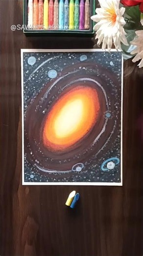 Easy Galaxy Drawing with Oil Pastels 🌌 | Step-by-Step Milky Way Art Tutorial