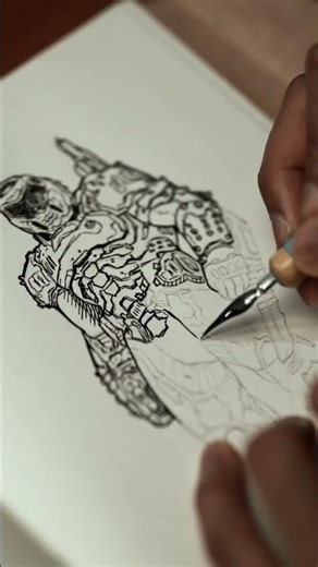 Drawing Doom Slayer (ASMR)
