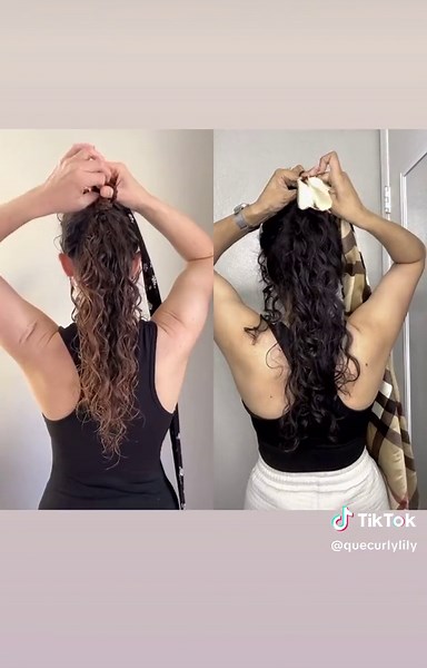 Easy Voluminous Ponytail Tutorial | Curly Hair Hairstyle