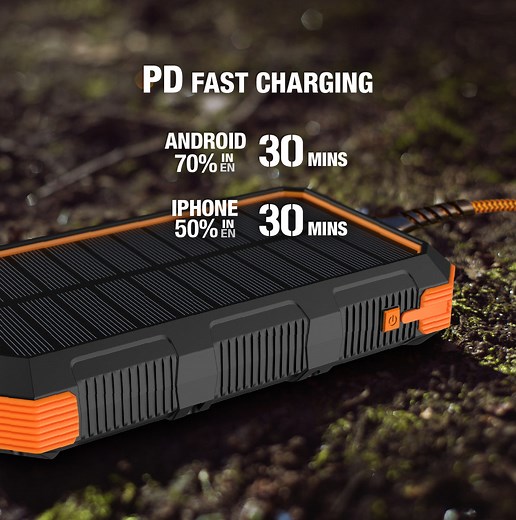 ToughTested ROC24 Solar Power Bank, 24000mAh
