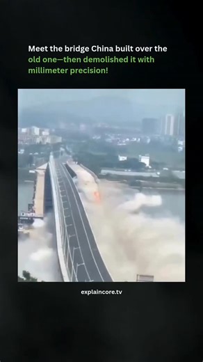 ExplainCore TV on Instagram: "China Just Built a New Bridge On Top of the Old One! 🚧 🇨🇳 China has done it again — redefining modern engineering with precision and innovation! They built an entirely new bridge directly above the old one, and once it was ready, they safely demolished the old bridge — all without damaging the new structure! 🚧 This project shows how far China’s infrastructure has come — blending speed, safety, and sheer brilliance. 👉 In this video: How Chinese engineers replace