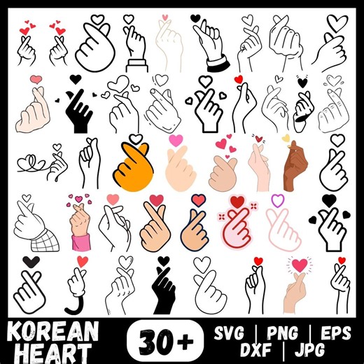 Korean Finger Hearts , Korean Finger Heart Svg , Korean Love Sign Svg , Finger Heart Cricut , Finger Heart Clipart , Love Sign Cut File - Etsy