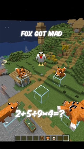 Minecraft 1chicken vs 100fox #minecraft #minecraftshorts #memes