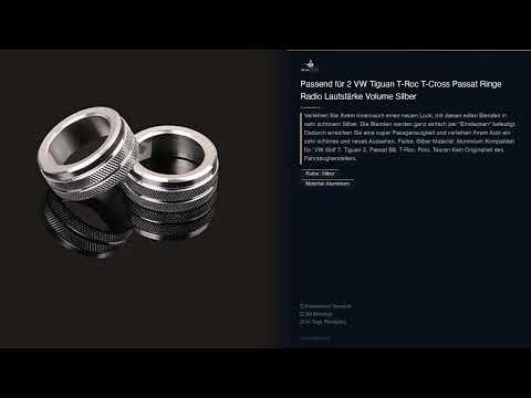 Passend für 2 VW Tiguan T-Roc T-Cross Passat Ringe Radio Lautstärke Volume Silber