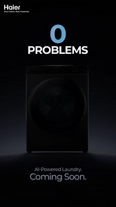 29K views · 414 reactions | Zero problems. Infinite intelligence. AI-powered laundry that learns, adapts, and performs Coming soon. #Haier #MoreCreationMorePossibilities #WashingMachine | Haier | Facebook