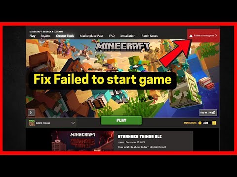 Fix Failed to start game in Minecraft: Bedrock Edition