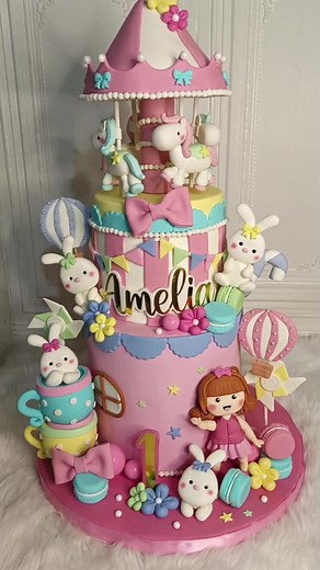 Personalized 2 Tier Carousel Cake in Pampanga