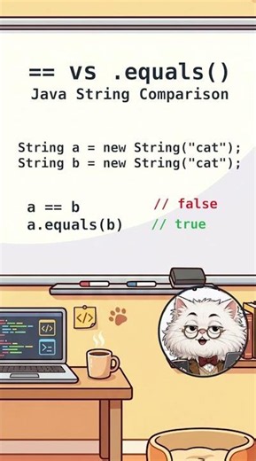 Java == vs .equals() Explained by Professor Basti #shorts #apcomputersciencea